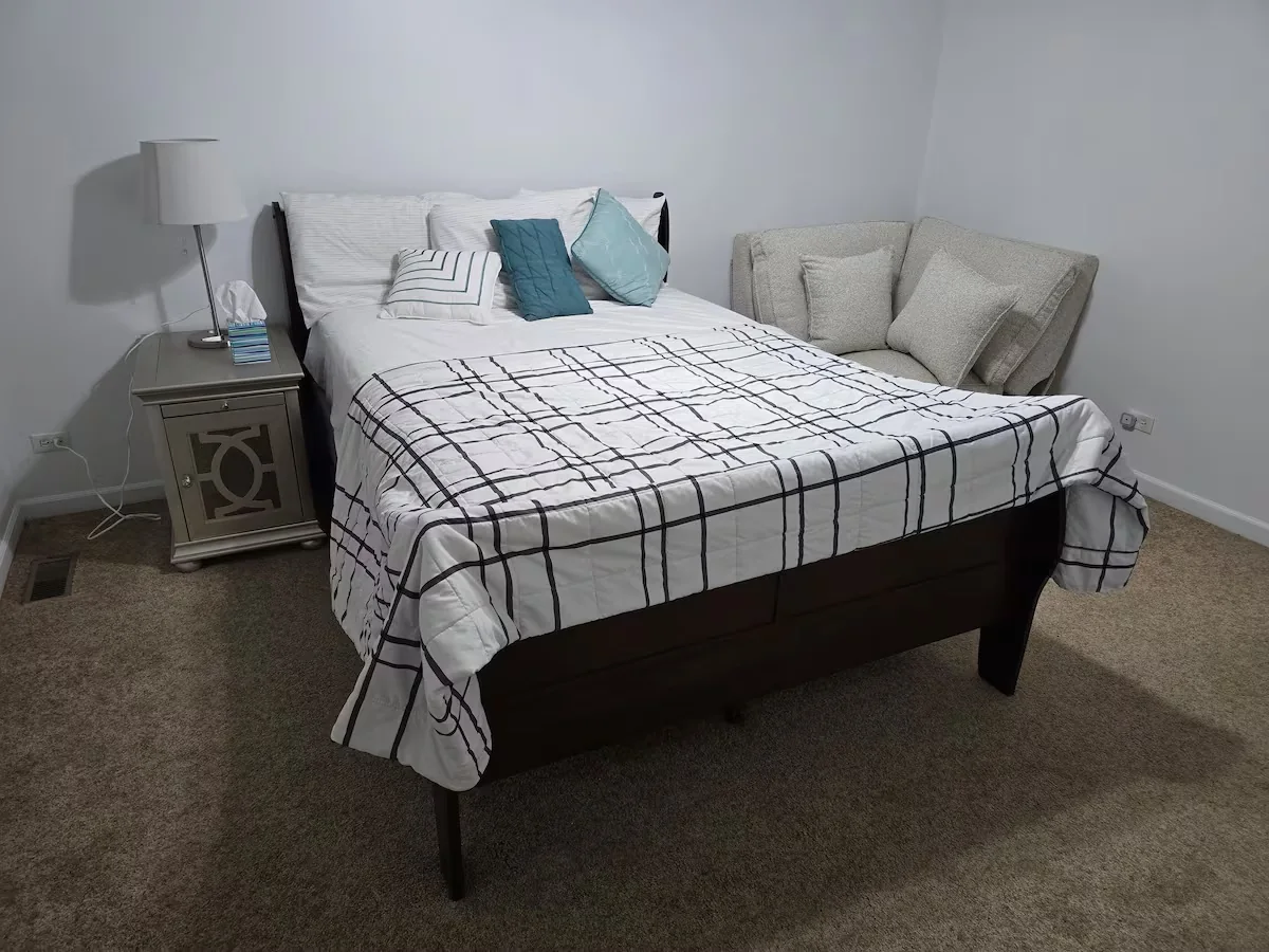 Guest bedroom at Bluejacket Bungalow