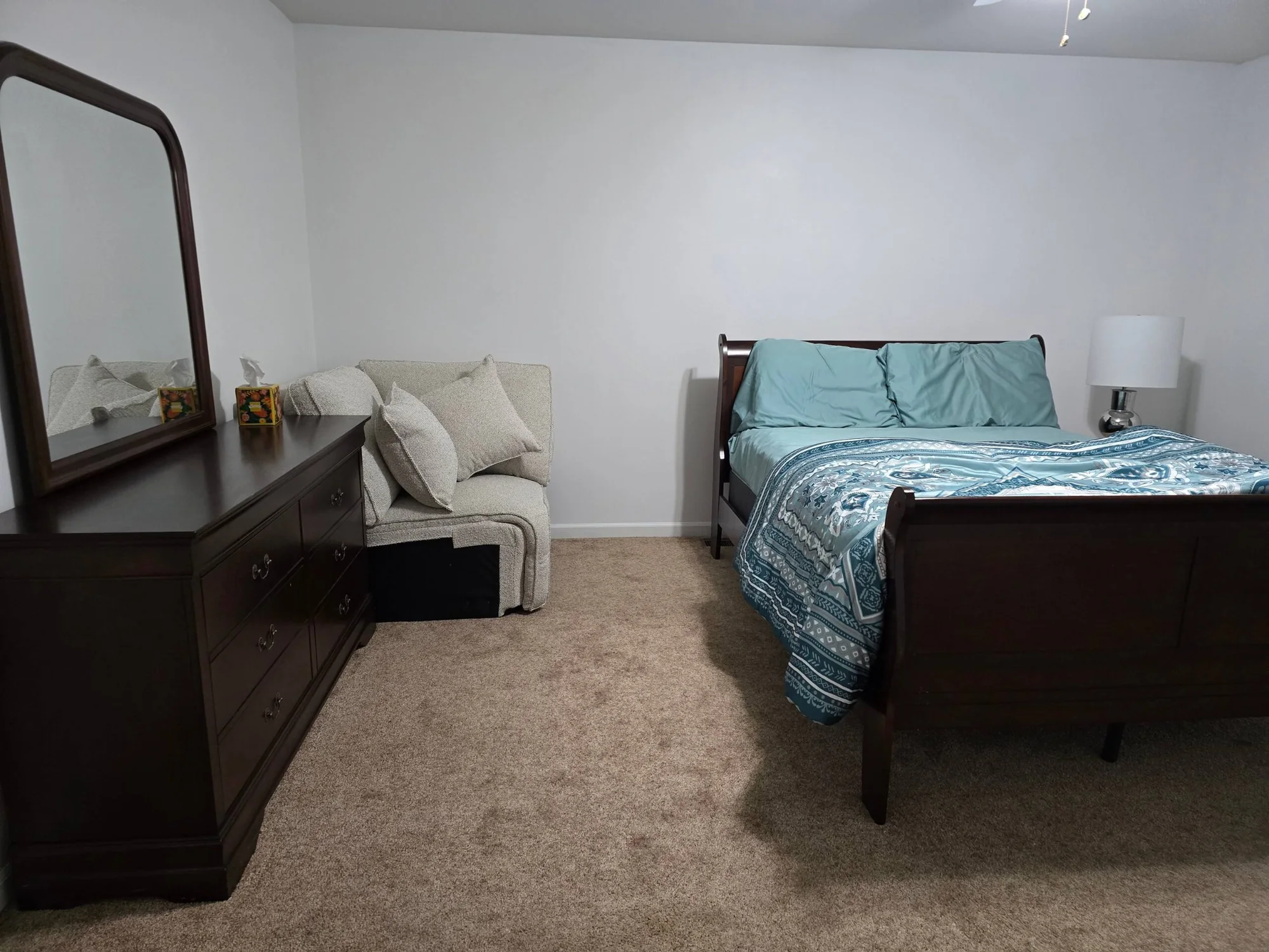 Primary bedroom alternate view at Bluejacket Bungalow